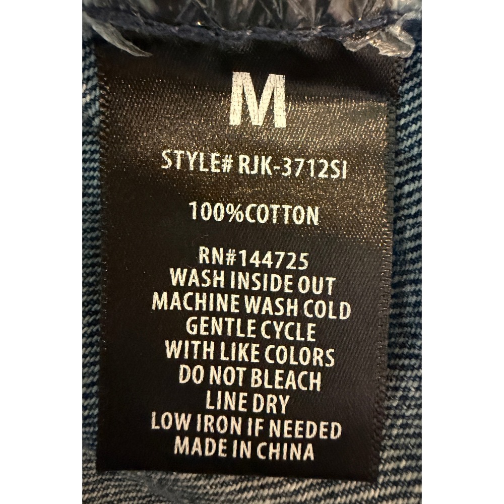 American Bazi Womens Distressed Denim Jacket Medium Wash Longline RJK-3712SI M - Picture 4 of 6